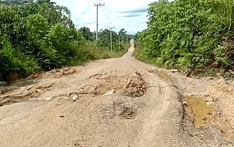 Jalan Sei Rahayu - Baringin Raya Rusak, Diduga Akibat Angkutan Melebihi Tonase
