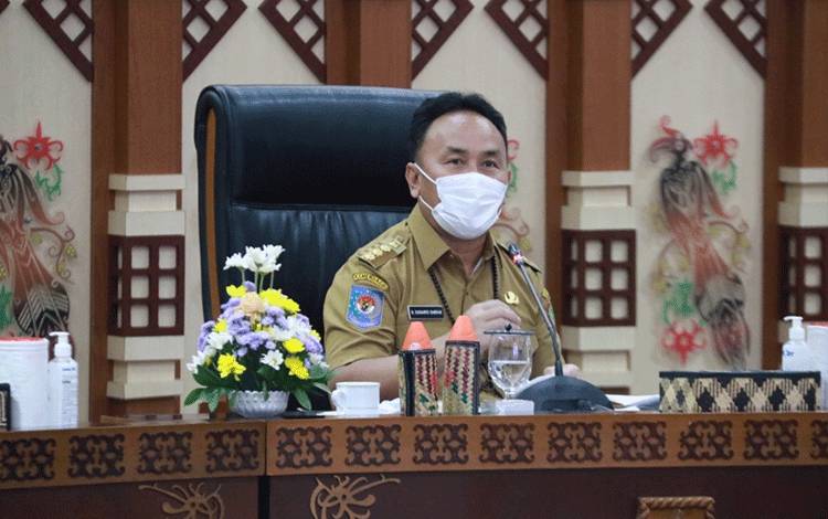 Gubernur Kalimantan Tengah (Kalteng), Sugianto Sabran saat menyampaikan arahannya