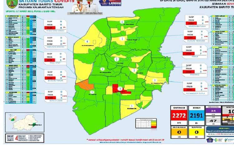 Infografis covid-19 Barito Timur, Kamis 17 Maret 2022