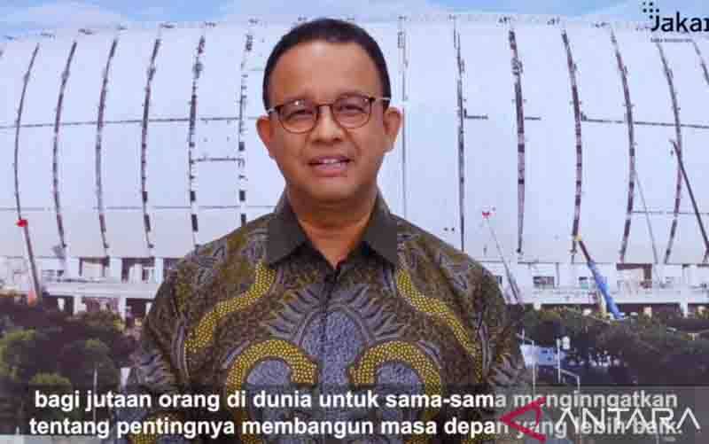Tangkapan layar - Gubernur DKI Jakarta Anies Baswedan mengajak masyarakat mematikan lampu dalam program "Earth Hour" di Jakarta, Jumat (25/3/2022, 12.00 WIB) (foto : ANTARA/Instagram/@dinaslhdki/Dewa)