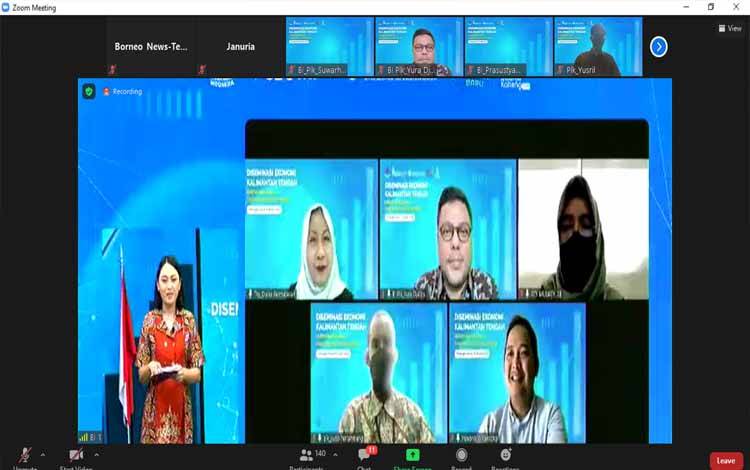 Diseminasi Perkembangan Perekonomian Terkini Provinsi Kalimantan Tengah dengan tema UMKM Naik Kelas, Siap Menuju Pasar Global secara virtual, Kamis 31 Maret 2022