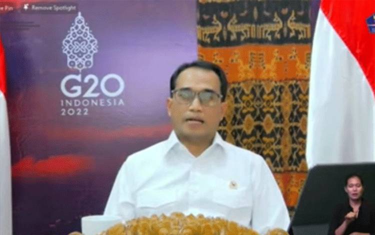 Tangkapan layar Menteri Perhubungan Budi Karya Sumadi. (ANTARA/Aditya Ramadhan)
