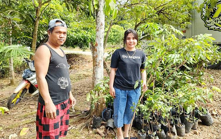 Pemdes Kalamus Barito Timur Bagikan Bibit Tanaman Buah kepada 390 KK