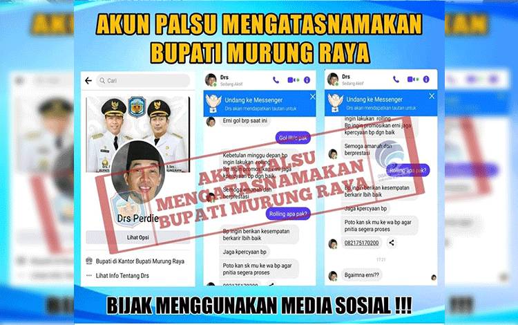 Masyarakat Diimbau Waspadai Akun FB Palsu Bupati Murung Raya