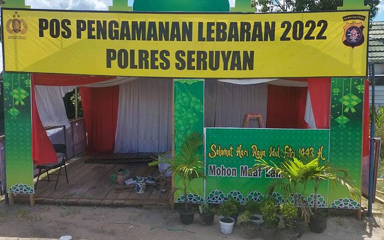 Polsek Hanau Dirikan Pos Pengamanan Lebaran di Pembuang Hulu