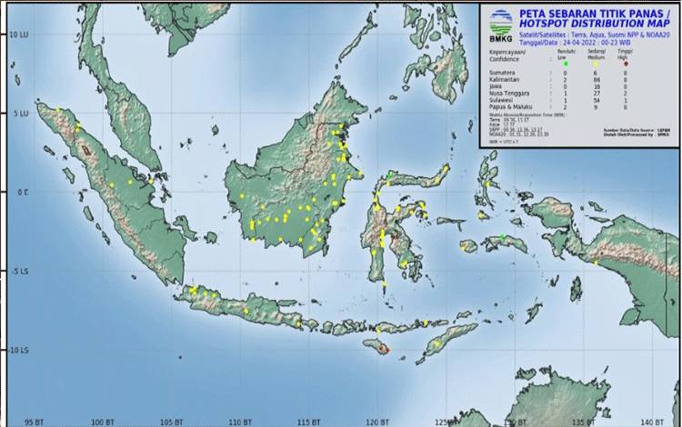 Titik Panas Muncul di Kotim, Seruyan dan Katingan