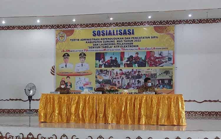 Dinas Dukcapil Gunung Mas Launching Pelayanan Senyum Tabela KTP-Elektronik