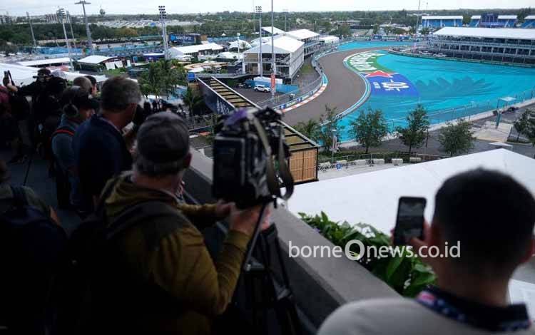 Gambaran umum replika marina Miami di Miami International Autodrome, Miami, Amerika Serikat, jelang Grand Prix Miami. (4/5/2022)