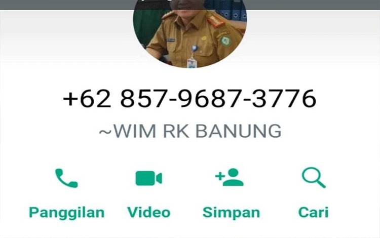 Waspada! Beredar Akun WhatsApp Catut Nama Kepala Dispora Kotim