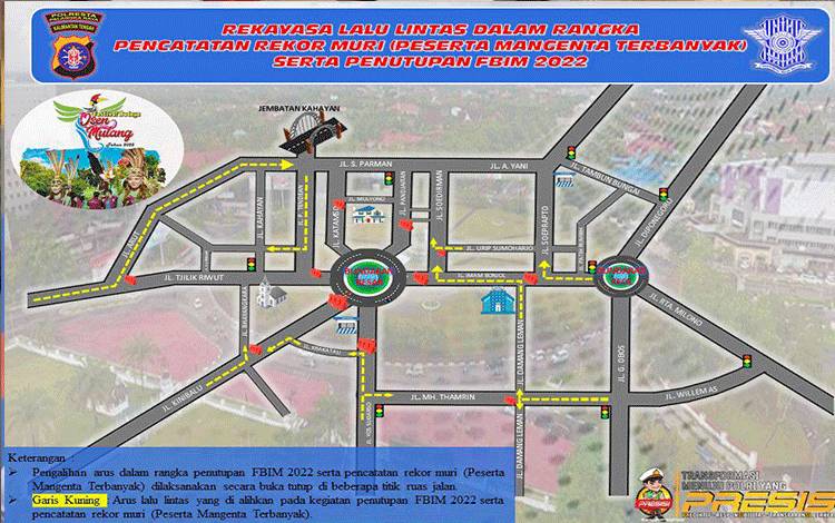 Jelang Penutupan FBIM, Polresta Rekayasa Lalu Lintas di Palangka Raya Diberlakukan Minggu Besok, Cek Alurnya