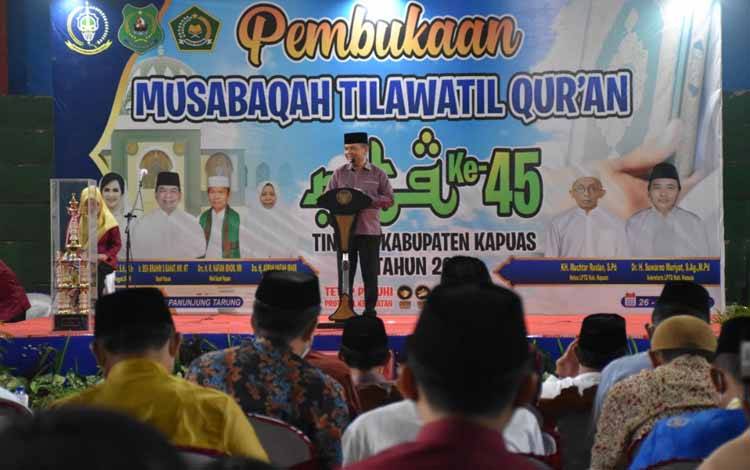 Pembukaan MTQ ke 45 tingkat Kabupaten Kapuas resmi dibuka bertempat di GOR Panunjung Tarung Kuala Kapuas, Kamis 26 Mei 2022