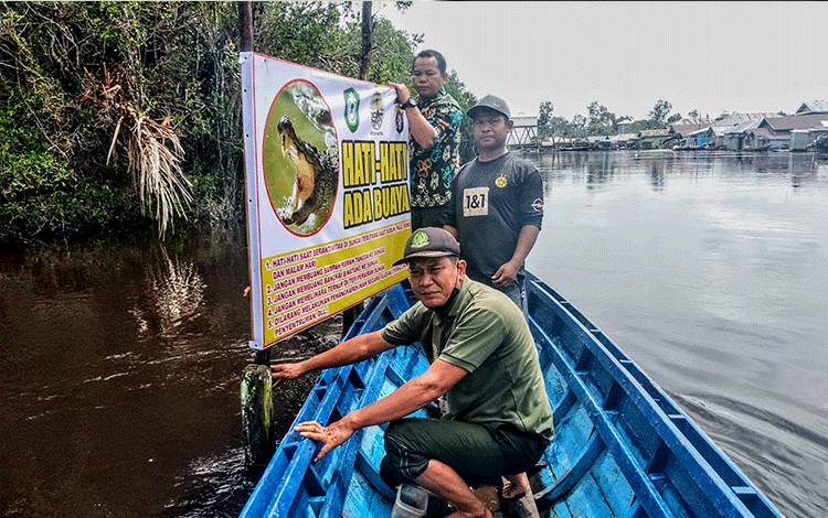 BKSDA Pasang Papan Peringatan Ada Buaya di Ramban