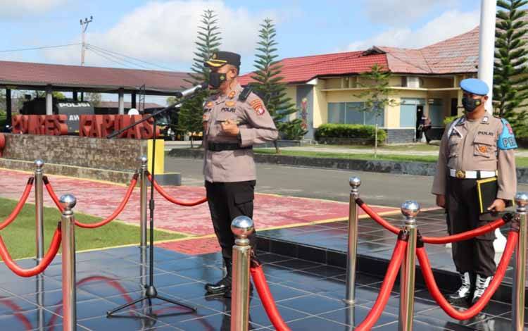 Siswa Diktuk Bintara Polri Latihan Kerja di Polres Kapuas, Ini Pesan Kapolres