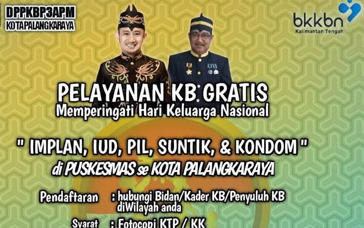 10 Hari Lagi Semua Puskesmas di Palangka Buka Layanan KB Gratis