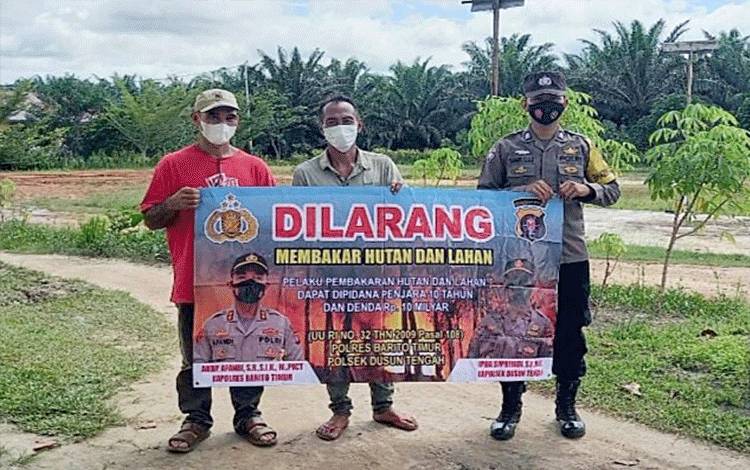 Polsek Dusun Tengah Sosialisasi Pencegahan Karhutla