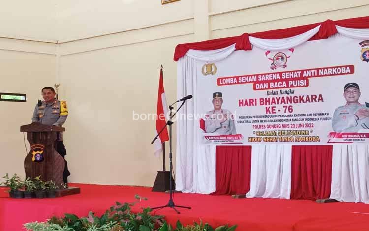 Kapolres Gunung Mas Buka Lomba Baca Puisi dan S3BAN