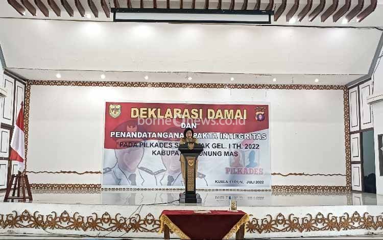 Wakil Bupati Gunung Mas: Calon Kades Sepakat Melaksanakan Pilkades dengan Damai dan Tertib