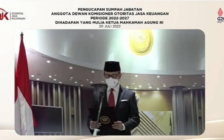 Kepala OJK Kalteng Sampaikan Anggota Dewan Komisioner OJK Dilantik