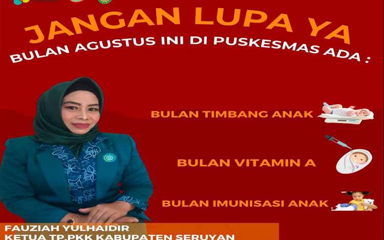 Ketua TP PKK Seruyan Ajak Orang Tua Bawa Bayi dan Balita ke Puskesmas