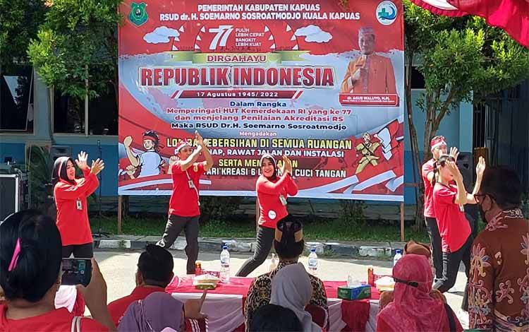 Semarakan HUT RI, RSUD Kapuas Gelar Lomba Tari Senam Kreasi dan Kebersihan Ruangan