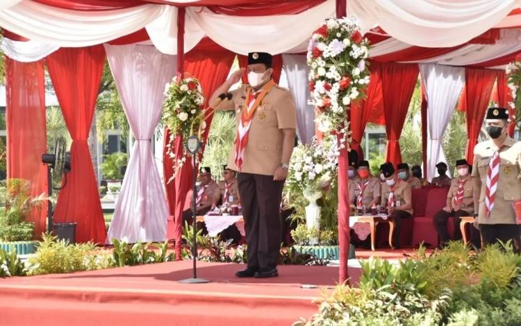 Pimpin Apel Peringatan Hari Pramuka ke-61, Ini Pesan Wagub Kalteng