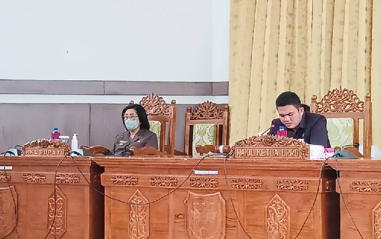 Ini yang Dikatakan Wakil Bupati Gunung Mas di Rapat Paripurna