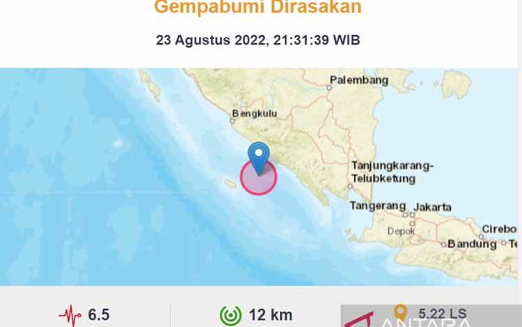 Gempa Magnitudo 5 Getarkan Lampung