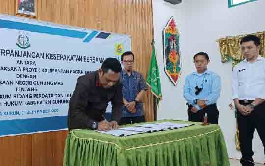 Kejari Gunung Mas Tanda Tangan Mou dengan PLN Soal Ini