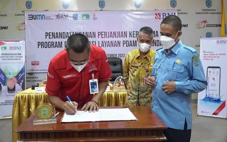 MoU PDAM Lamandau dengan BNI Permudah Pembayaran Tagihan