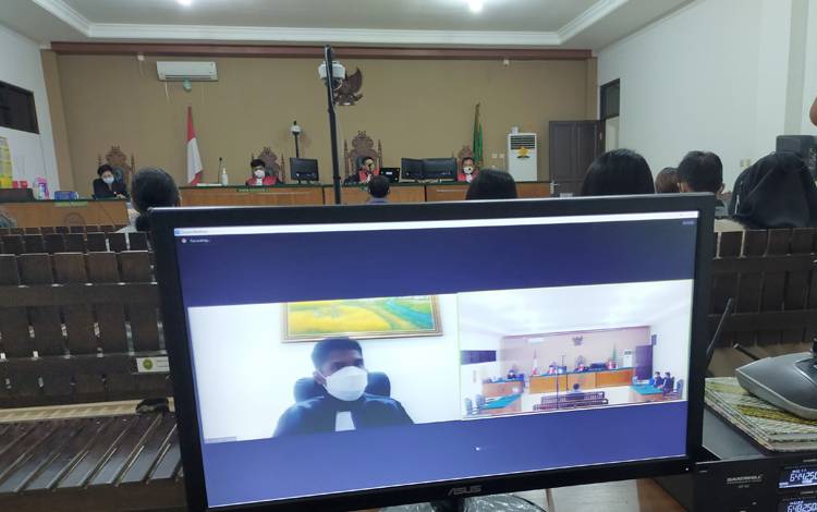 Jaksa Penuntut Umum (JPU) saat mengikuti sidang putusan secara Virtual di Pengadilan Tipikor Palangka Raya, Selasa, 6 September 2022 sore
