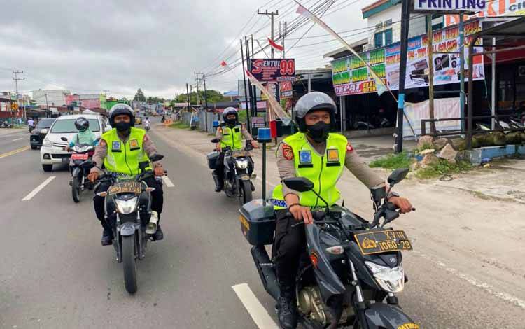 Satsamapta Polresta Palangka Raya Gelar Patmor Antisipasi Kejahatan Jalanan