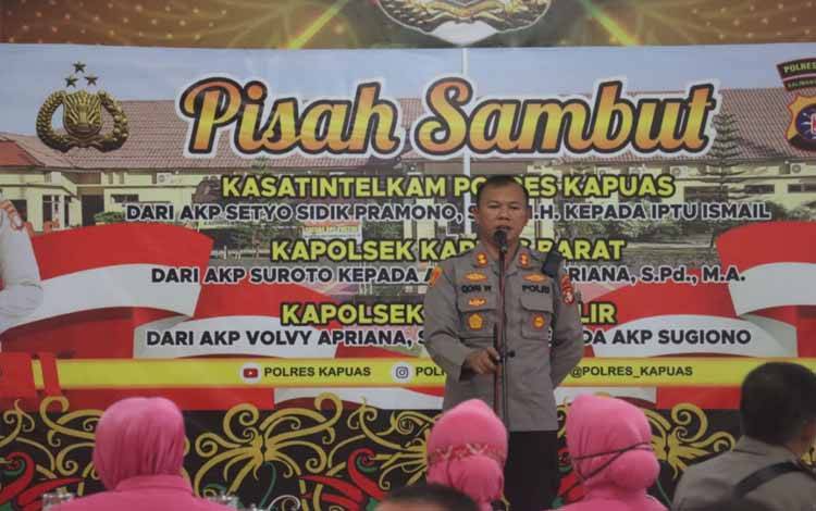 Polres Kapuas Gelar Pisah Sambut Kasat Intelkam dan 2 Kapolsek