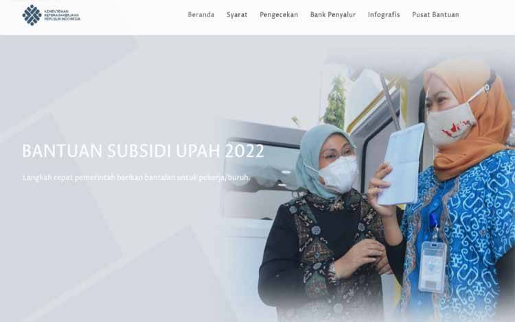 Tangkapan layar haman resmi BSU Kementerian Ketenagakerjaan. BSU menjadi salah satu program untuk membantu mengatasi gejolak perekonomian. (FOTO: HERMAWAN)