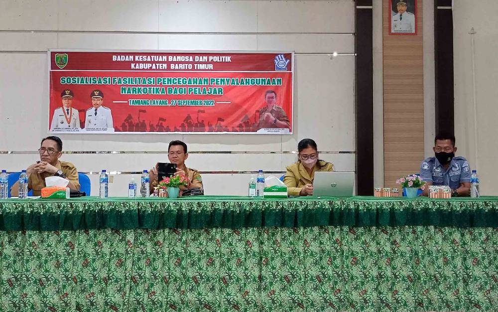 Sosialisasi dan Fasilitasi Pencegahan Penyalahgunaan Narkotika Bagi Pelajar di Aula Dinas Pertanian dan Ketahanan Pangan Barito Timur, Rabu 27 September 2022. (FOTO: BOLE MALO)