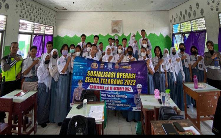 Satlantas Polres Katingan Sosialisasi Operasi?Zebra Telabang 2022 kepada Pelajar