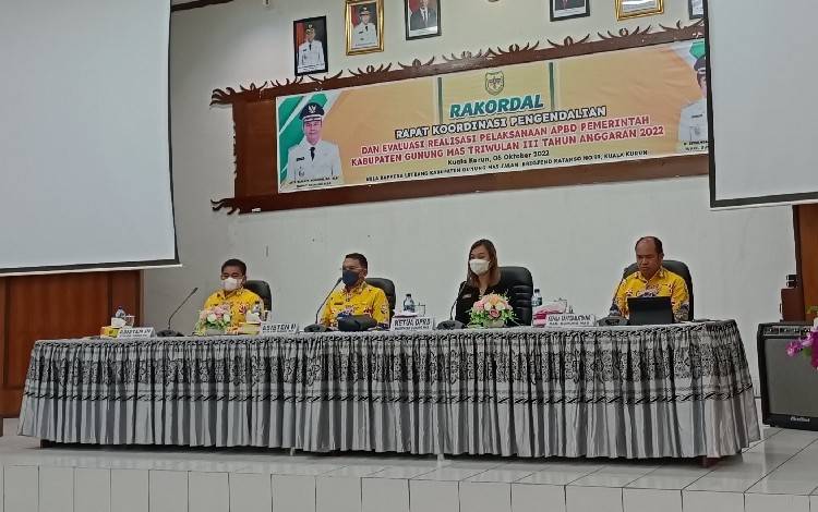 Pemkab Gunung Mas Gelar Rakordal dan Evaluasi Realisasi Pelaksanaan APBD Triwulan III Tahun 2022