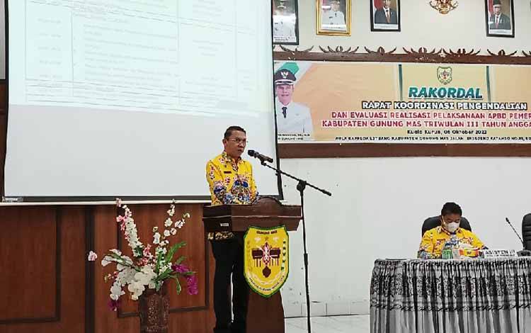 Bupati: Realisasi Anggaran Pemkab Gumas hingga Triwulan III Tidak Capai Target