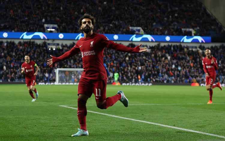 Salah Cetak Hattrick saat Liverpool Pesta Gol 7-1 di Kandang Rangers