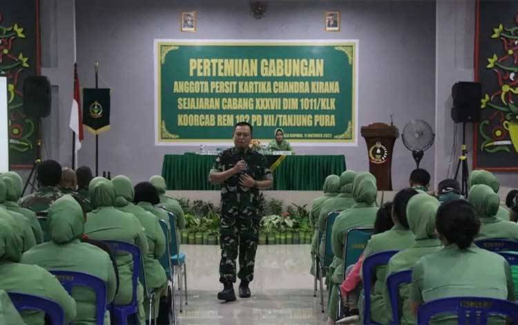 Ini Pesan Dandim pada Pertemuan Gabungan Persit KCK Cabang Kodim 1011 Kuala Kapuas