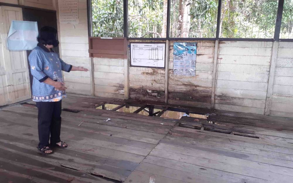 Ruangan di SDN 1 Petuk Katimpun ini 2 Tahun Sudah Tak Bisa Digunakan