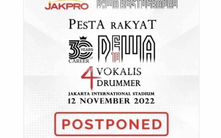 Konser 30 Tahun Dewa 19 Ditunda hingga Februari 2023