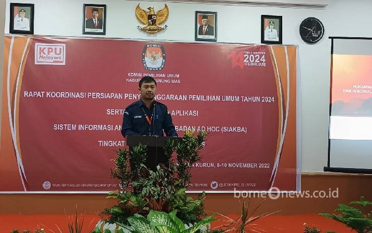 KPU Gunung Mas Rapat Koordinasi dengan Camat dan Kades