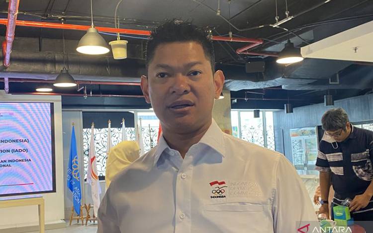 Ketua Umum Komite Olimpiade Indonesia (KOI) Raja Sapta Oktohari ditemui di kantornya, Jakarta, Jumat (18/11/2022). (ANTARA/Arindra Meodia)