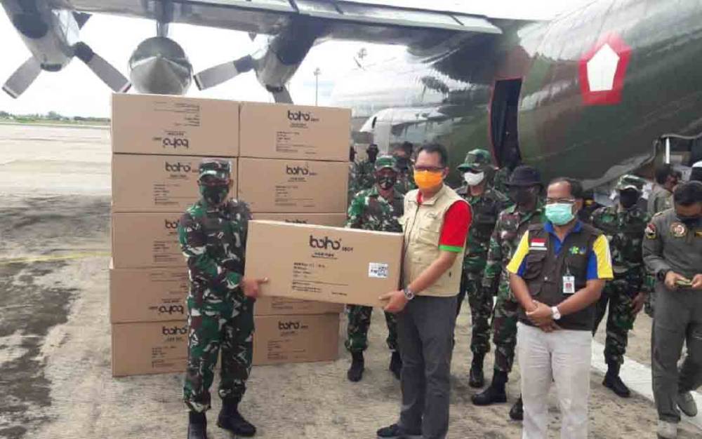 Provinsi Kalimantan Tengah saat dapat bantuan alat kesehatan berupa alat pelindung diri (APD) dari Kementerian Kesehatan. (FOTO: IST)