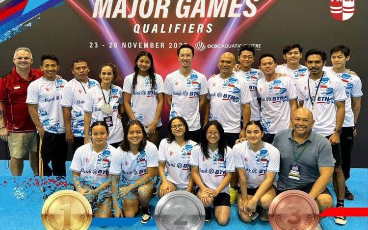 Timnas renang Indonesia yang berlaga dalam Major Games Qualifier 2023 di OCBC Aquatic Centre, Singapura, 23-26 November 2022. (ANTARA/HO/Instagram@pbprsi)