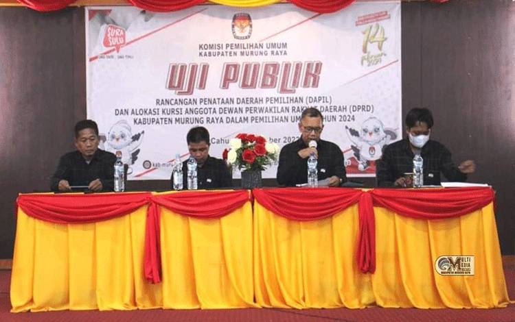 KPU Murung Raya Uji Publik Penataan Dapil dan Alokasi Jumlah Kursi DPRD