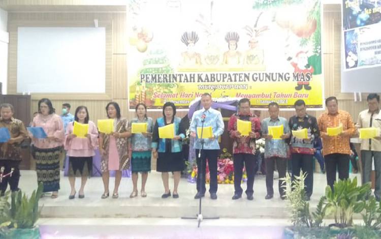 Ini yang Disampaikan Bupati Gunung Mas Saat Safari Natal di Kecamatan Kahayan Hulu Utara