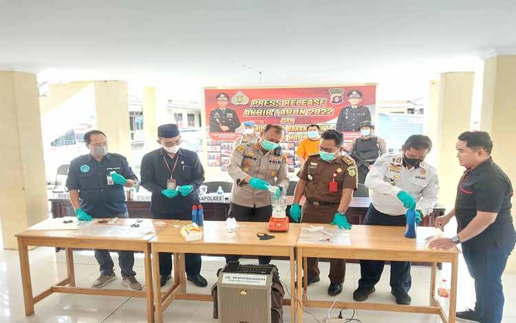 Polres Kapuas Musnahkan Barang Bukti Sabu 91,02 Gram
