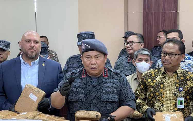 Kepala Badan Narkotika Nasional, Komisaris Jenderal Polisi Petrus Reinhard Golose, dalam konferensi pers di Kantor BNN RI, Jakarta, Kamis (29/12/2022). ANTARA/Putu Indah Savitri