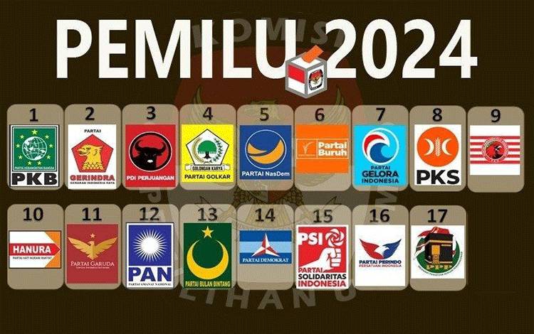 Daftar nomor urut 17 partai politik peserta Pemilu 2024. ANTARA/HO- ilustrasi KPU